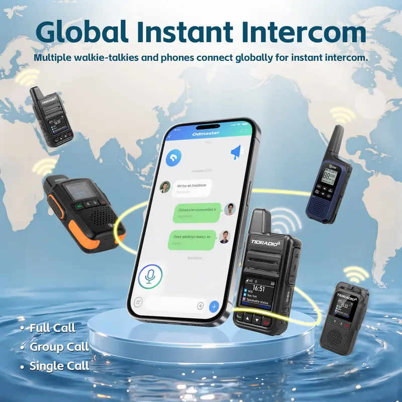 【New Release】TIDRADIO TD-M15 Global POC Radio with 1 Year SIM Card Walkie Talkie Long Range 4G Network 2 Way Radio 5000 KM for Hiking and Camping 3000mAh Battery Clear Audio 4G Signal