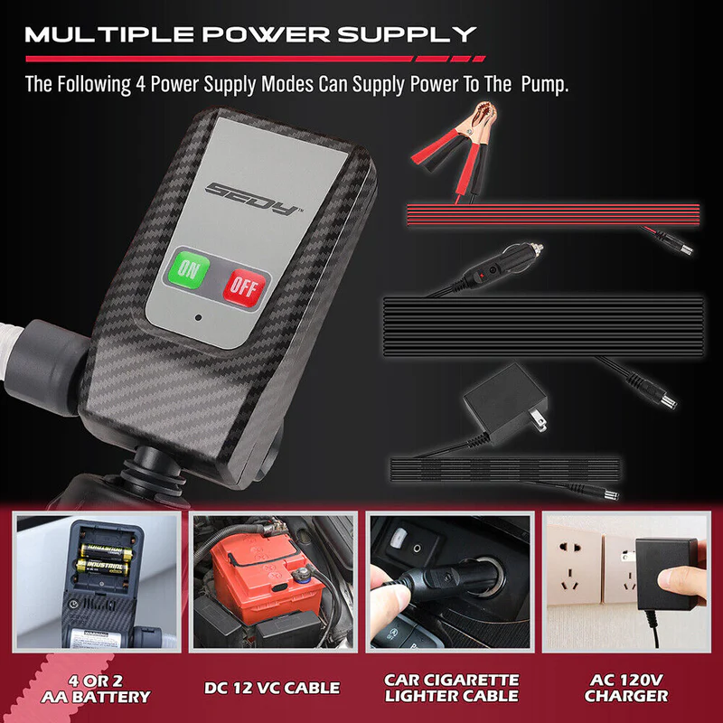 【BIG SALE】Portable Fuel Transfer Pump - Battery Powered with Multiple Adapters
