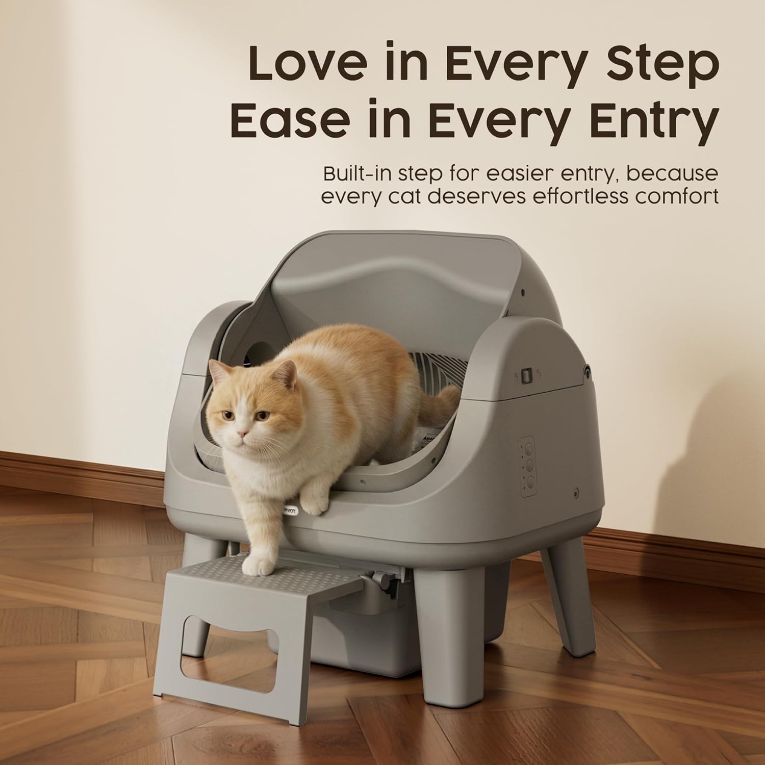 Spring Sale — Open-Style Automatic Self-Cleaning Litter Box — Equipped with 7 Pairs of Safety Sensors