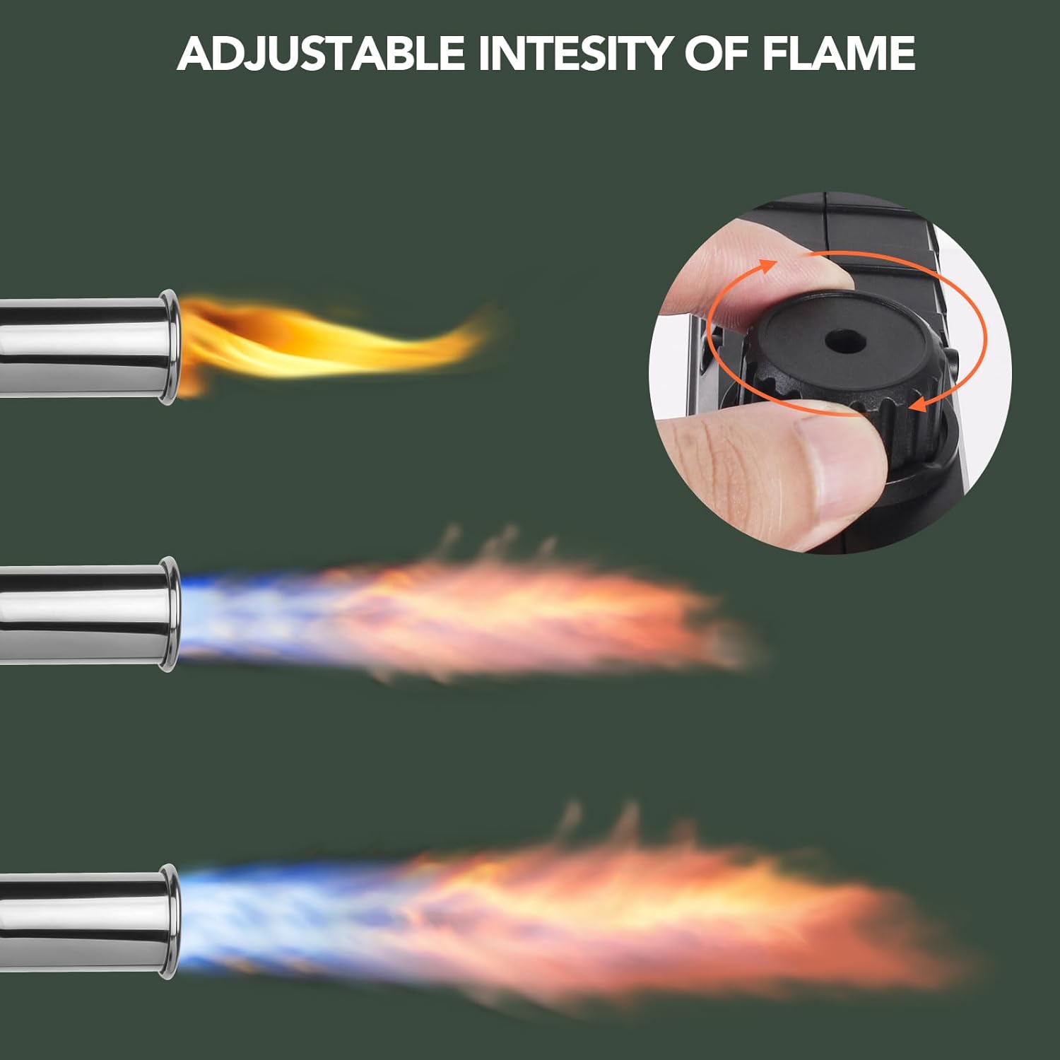 High-Power Propane Cooking Torch (with Adjustable Flame Nozzle) — (Includes Two 16-oz Propane Fuel Canisters)