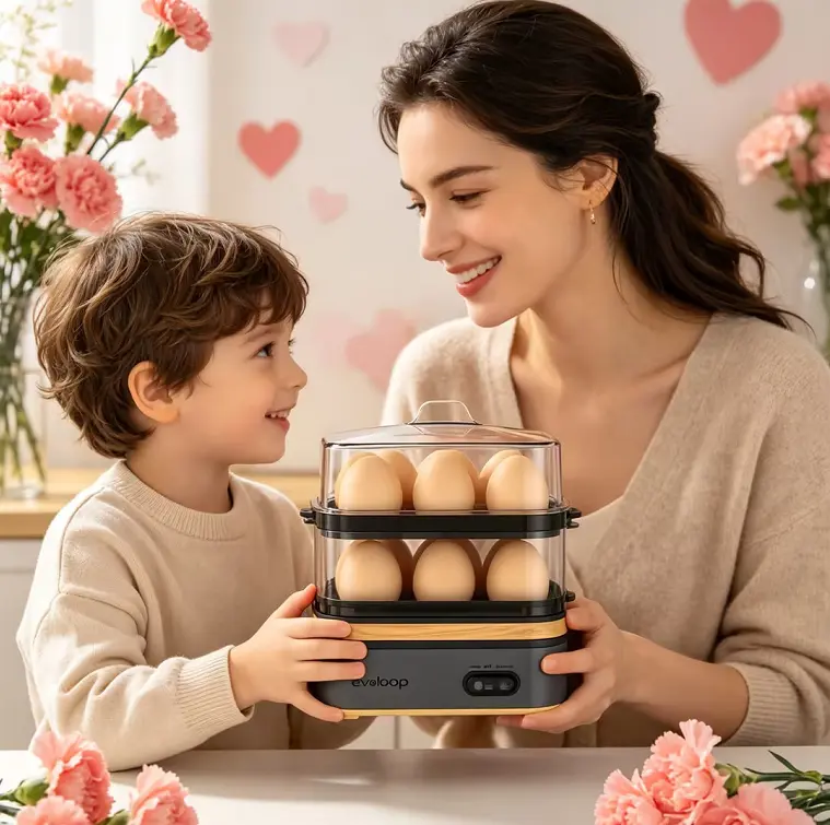 【BIG SALE】EVOLOOP Rapid Egg Cooker 6 Egg Capacity BPA free Electric Egg Cooker for Hard Boiled Eggs, Poached Eggs, Scrambled Eggs, or Omelets，Easy and Convenient Way to Prepare Delicious Eggs ,outdoor gear Kitchen Appliances
