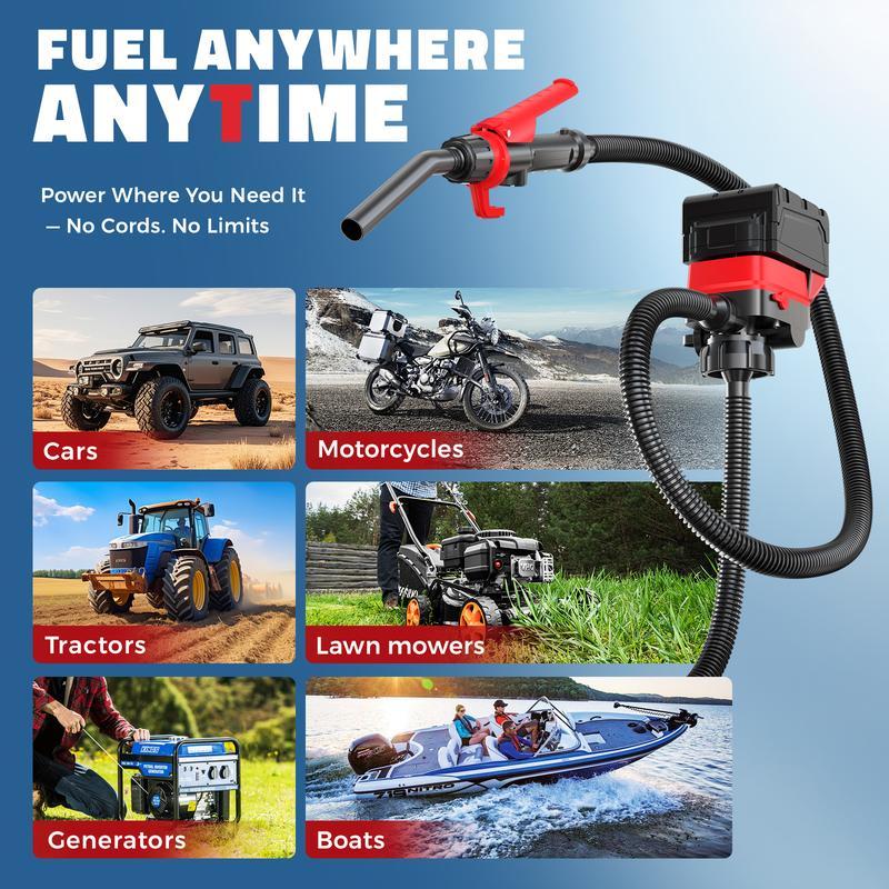 Complete Cordless Fuel Pump Kit with 4.0Ah Battery – Compatible with DeWalt 20V & Milwaukee 18V