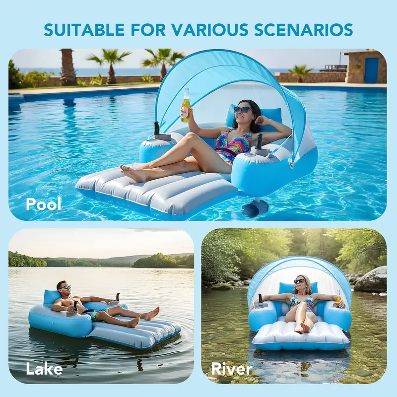 ⏰Last Day Clearance Sale ⏰ -Motorized Pool Float with Canopy