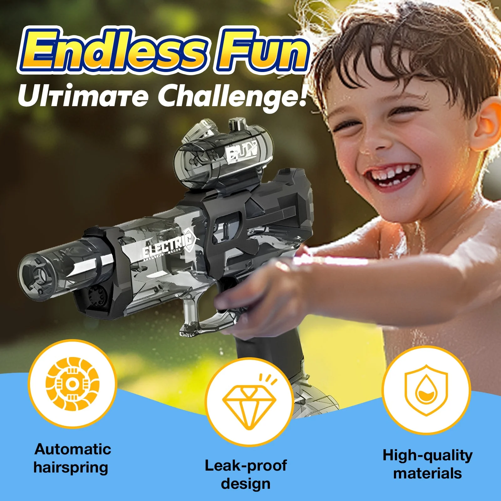 【HOT DEAL】⏰Last Day $33.99🔥BUY 1 GET 1 FREE🔥 🛒Electric Leak-Proof Water Gun🔫