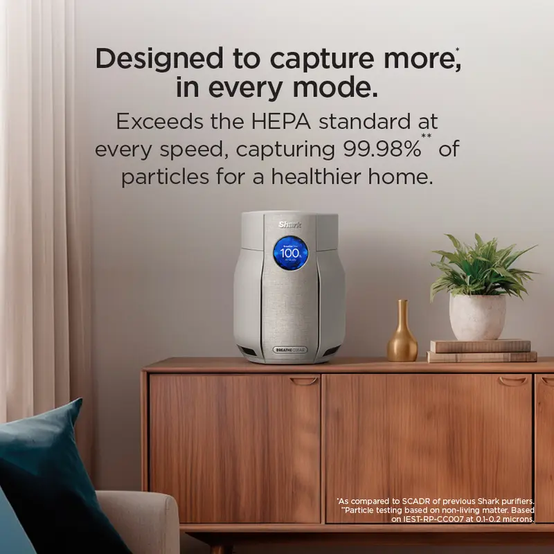 🛒BEST SELLER🚀Shark BreatheClear Compact with NeverChange Air Purifier - HP062