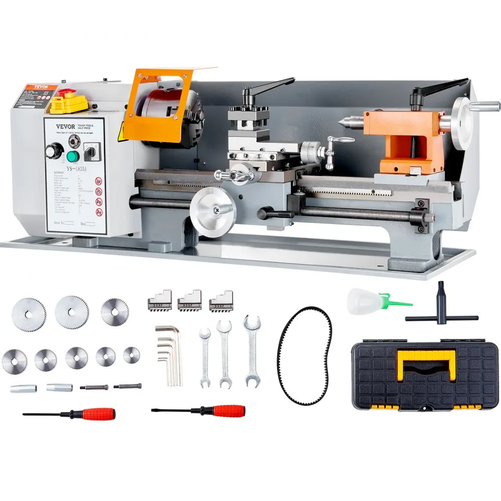 VEVOR Compact Metal Lathe, 8"x14", Adjustable Speed 2250 RPM, 650W Power, Precision Engineering Lathe for Metalworking, Ideal for Crafting Different Metals