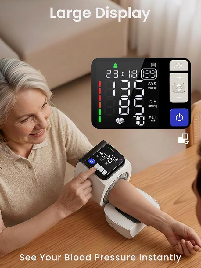 CAVN home blood pressure monitor featuring an arm-band design (no need to wrap a cuff)