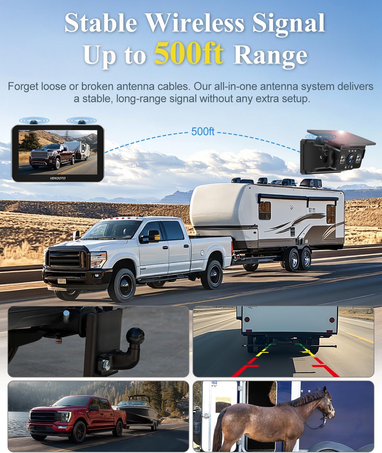 🚚 VK7Pro 2 – Magnetic, Wireless, Solar-Powered HD Backup Camera 🌞