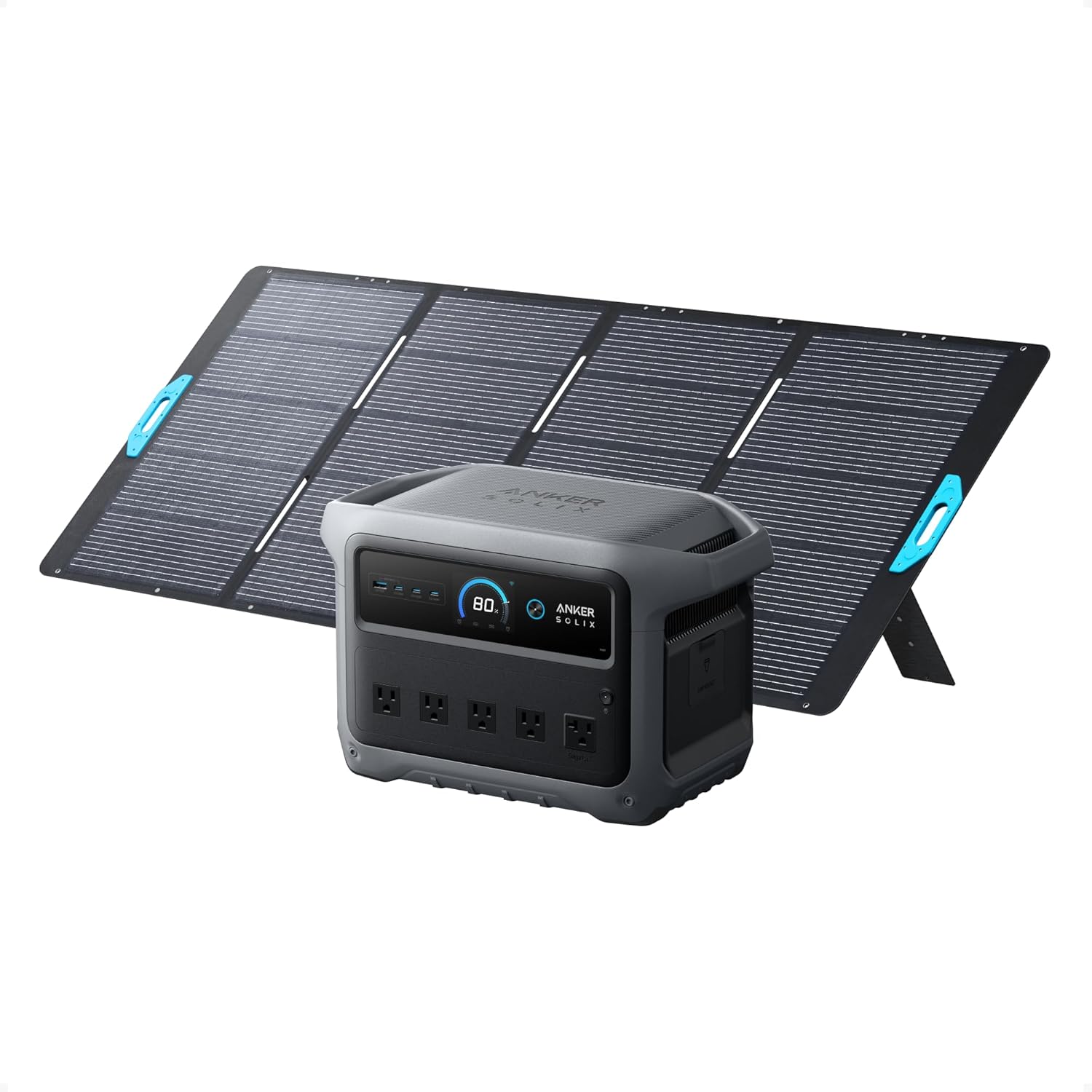 Anker 2000W Solar Generator, Fast Charging LiFePO4 Portable Power Station for Home Backup & Camping