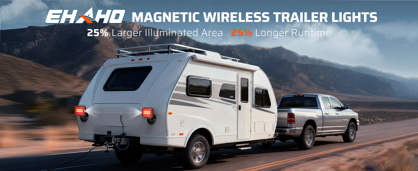 Magnetic wirless trailer lights
