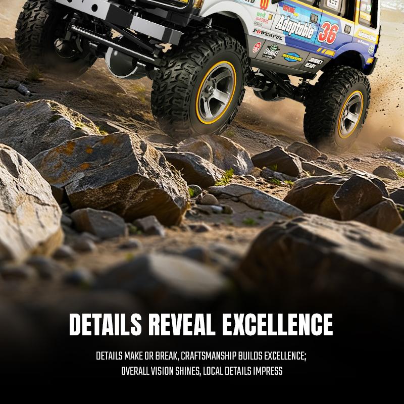 JXC 1/18 Scale RC Crawler ,2.4GHz HighTorque 4WD RC Crawling Car-Car withExcellent Suspension and ShockAbsorption,Realistic Mechanical Shifting,Dual-Speed Transmission, Multi-FunctionLighting, Dual Li-ion Batteries, PerfectBirthday & Kids Gift