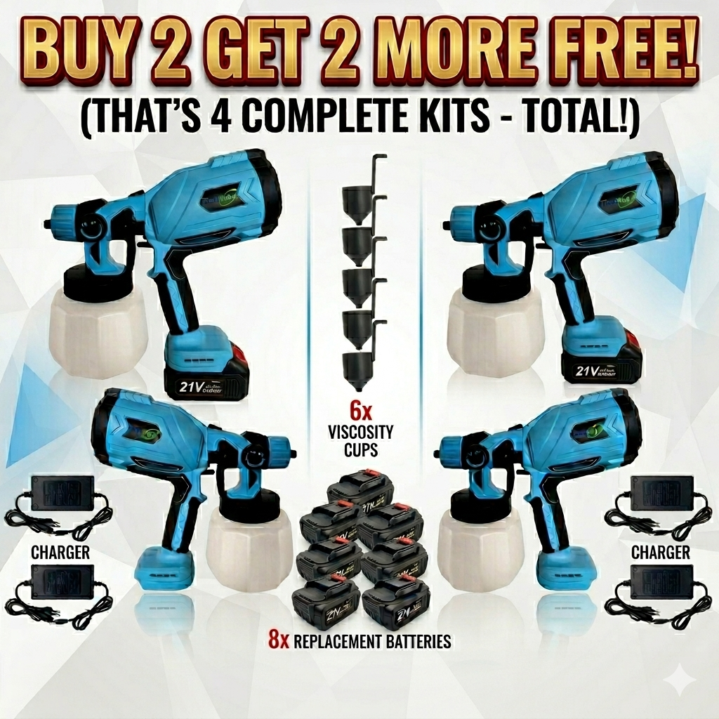High-pressure Cordless Paint Sprayer with 2 Batteries