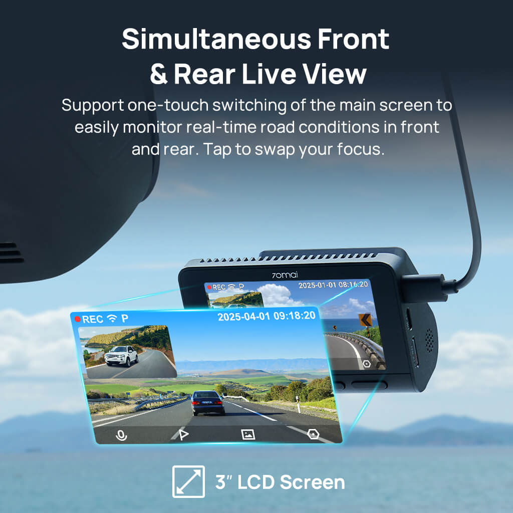 Big Sale - 70mai Dash Cam 4K A800SE w/ HDR, Super Night Vision, Emergency Record, Supercapacitor & 24H Surveillance