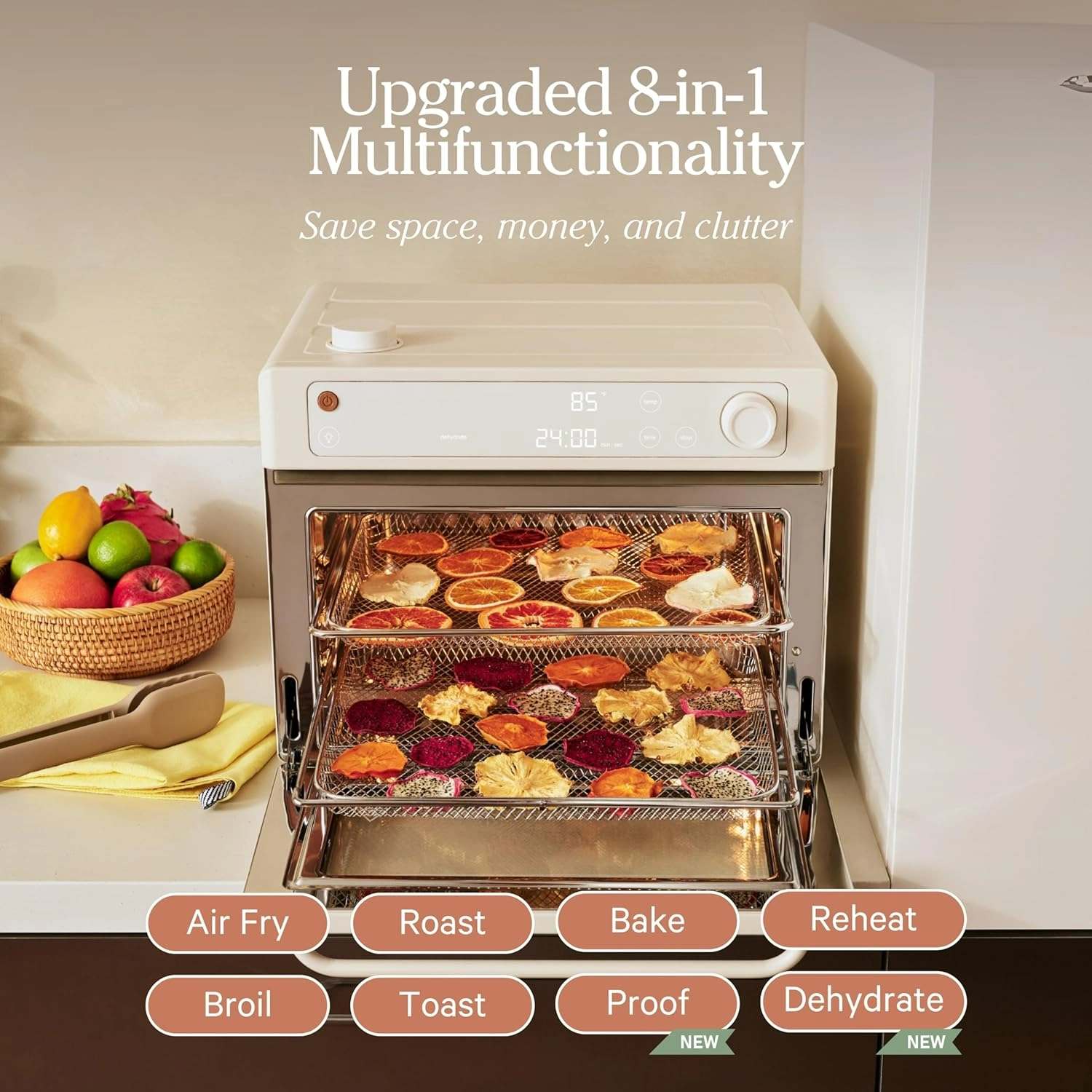 🛒8-in-1 Digital Air Fryer & Countertop Oven with Basket, Rack, Pan & Tray