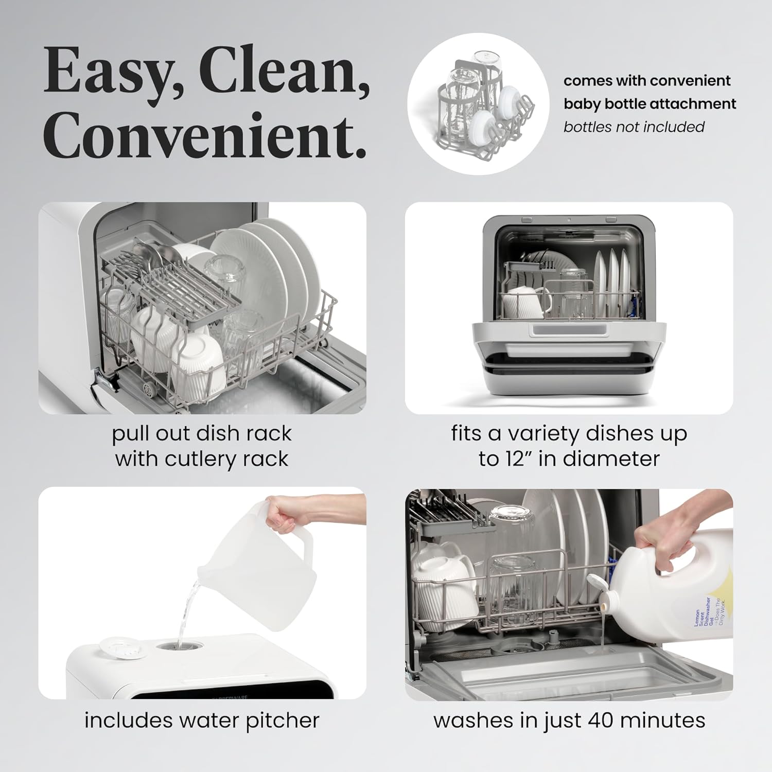 [Historic Low Price — 1 Day Post-Repair] Farberware Portable Countertop Dishwasher