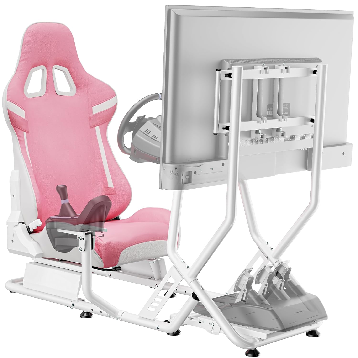 【Spring Sale】Racing Simulator Cockpit with Monitor Mount and Seat