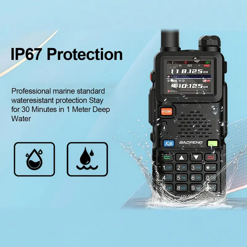 【New Release】BAOFENG 5RH 10W Walkie Talkie – Long Range Ham Radio (Upgraded UV-5R), NOAA Weather Alert, 999 Channels, Rechargeable Two-Way Radio for Emergency, Camping, Off-Road & Survival (FRS/GMRS Compatible) Audio