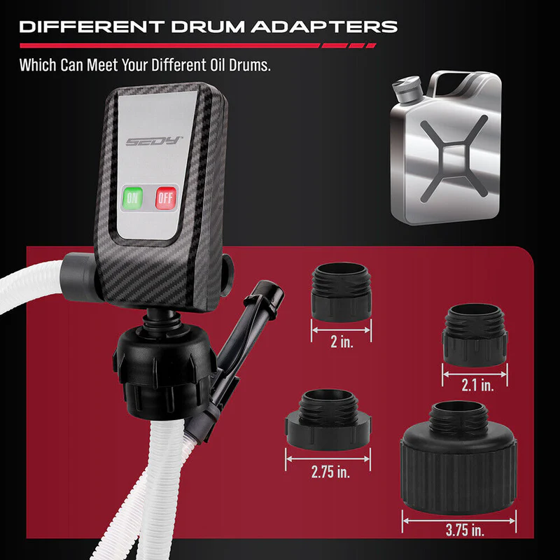 【BIG SALE】Portable Fuel Transfer Pump - Battery Powered with Multiple Adapters
