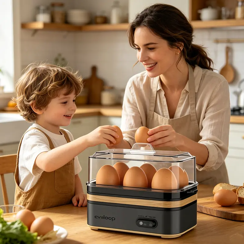 【BIG SALE】EVOLOOP Rapid Egg Cooker 6 Egg Capacity BPA free Electric Egg Cooker for Hard Boiled Eggs, Poached Eggs, Scrambled Eggs, or Omelets，Easy and Convenient Way to Prepare Delicious Eggs ,outdoor gear Kitchen Appliances