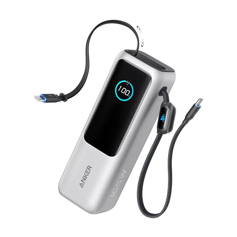 【PRICE SLASH】 Portable Laptop Power Bank with Built-In Cables, 25,000mAh High-Capacity Battery, Fast Charging for 4 Devices, Ideal for Office and Trips, Compatible with iPhone 17/16, MacBook, Galaxy, and More