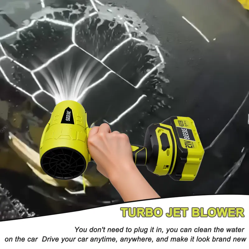 SEESE Turbo Jet Blower,Leaf Blower, Violent Turbo Fan, Pure Copper Motor,Car Drying After Wash, Handheld Snow Blower,Cordless Turbo Power Air Duster,Home Improve,Garden Mainte Holiday gifts