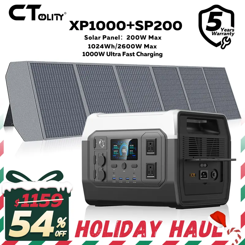 🛒BEST SELLER🚀CTOLITY Portable Power Station [1800W/1024WH], LiFePO4 Battery Backup for Home, Solar Generator for Camping Road Trip Essentials, RV, Emergency Prep,Off Grid Living,Van Life Must Haves,Camping Gear