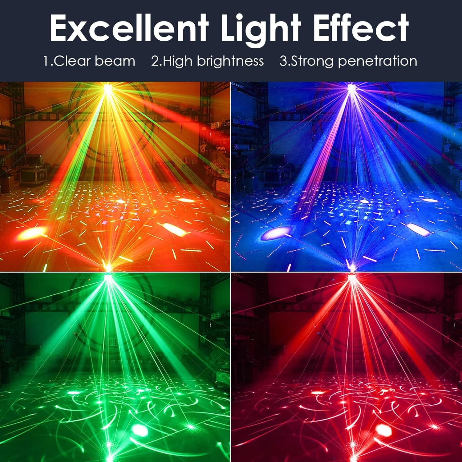 💥🎆 Buy One, Get One Free! Upgraded 16-LED Rotating Beam Light (Remote Control & Sound-Activated Modes) ✨🎁