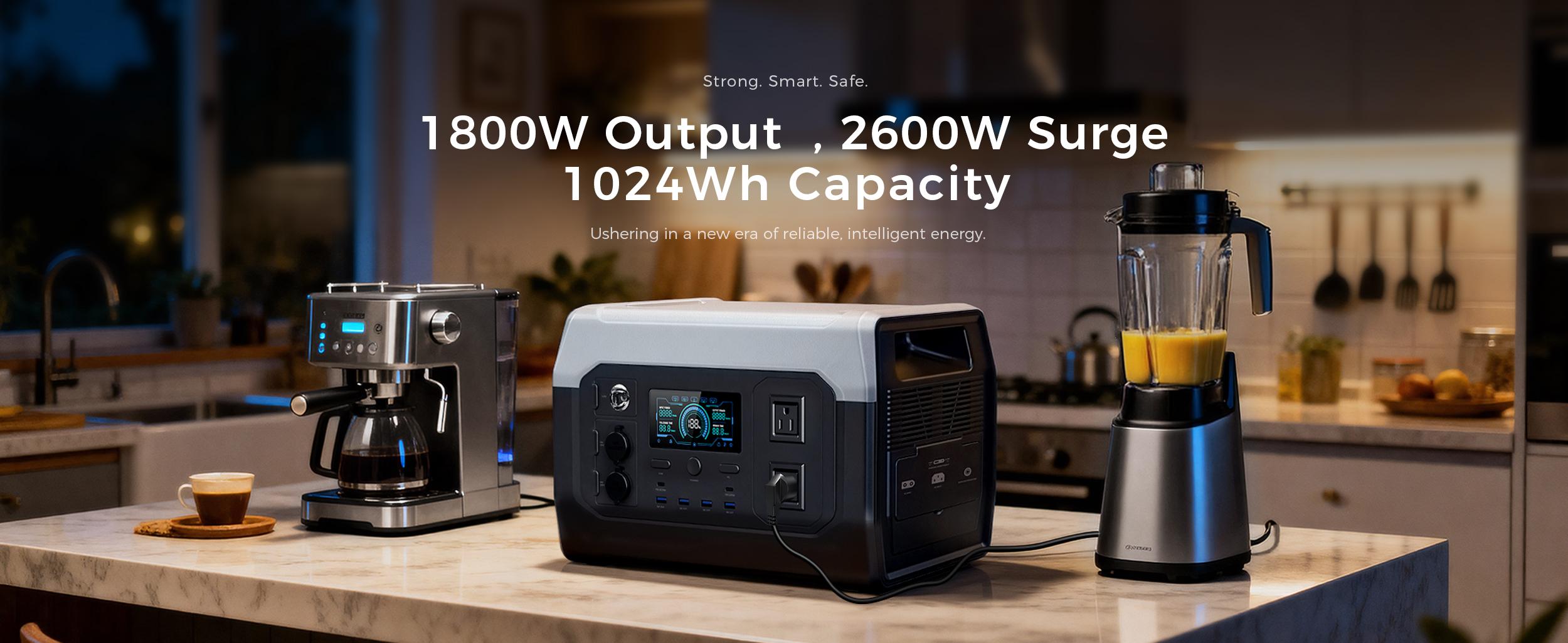 [Summerwins][Power Outage Survival] CTOLITY Portable Power Station [1800W/1024WH], LiFePO4 Battery Backup for Home, Solar Generator for Camping Road Trip Essentials, RV, Emergency Prep,Off Grid Living,Van Life Must Haves,Camping Gear