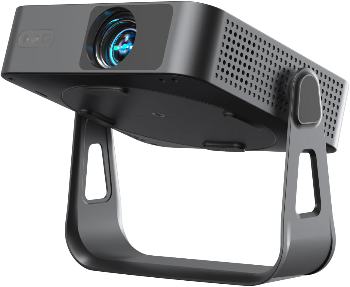 ⚽World Cup Deal！XuanPad Smart Mini Projector, 4K Supported Outdoor Movie Projector with 360° Stand for Live Football Watch Party