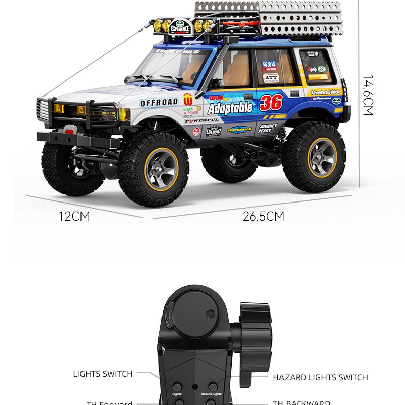 JXC 1/18 Scale RC Crawler ,2.4GHz HighTorque 4WD RC Crawling Car-Car withExcellent Suspension and ShockAbsorption,Realistic Mechanical Shifting,Dual-Speed Transmission, Multi-FunctionLighting, Dual Li-ion Batteries, PerfectBirthday & Kids Gift