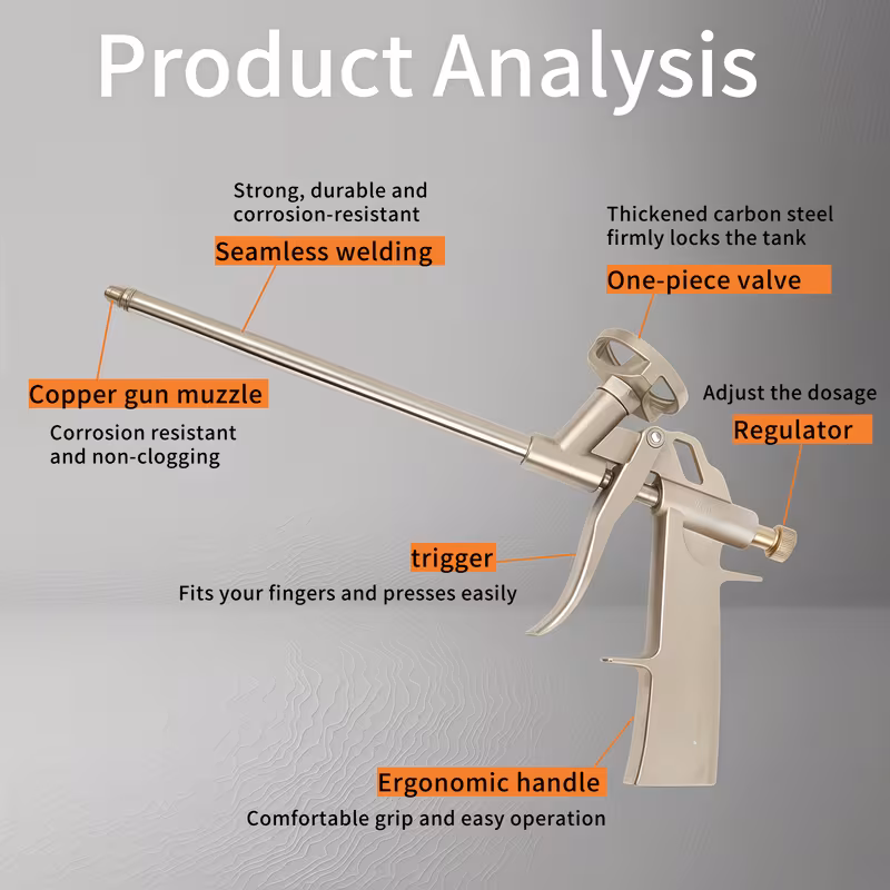 1 professional foam fill gun for polyurethane foam   ergonomic metal dispenser tool no power required ideal for industrial and home   projects Product details 3