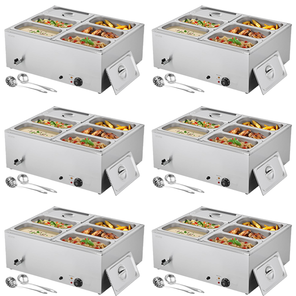 💥 Special Offers⚡Commercial Food Warmer — 1500W Stainless Steel Steam Table with Lid 🍲