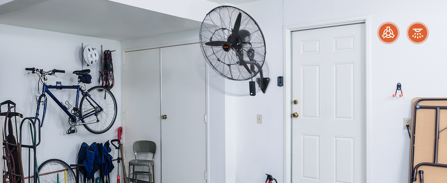 wall mount oscillating fan
