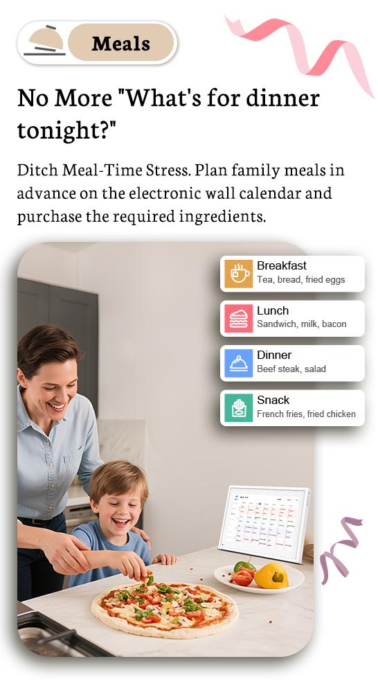 BSIMB 10.1 Inch Digital Calendar Chore Chart, Electronic Calendar Smart Family Planner 1080P FHD Touchscreen Interactive Display Wall & Desk Mount Seamless Scheduling White