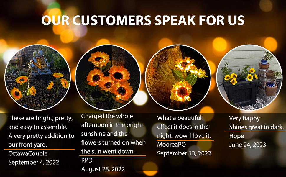 Sunflower Garden Stake Lights for Yard Patio Lawn Pathway
