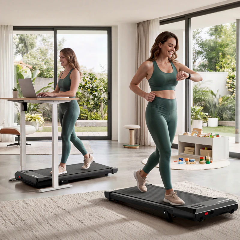 DeerRun Q2 Urban 7% Incline Under-desk Walking Pad with Smart Control