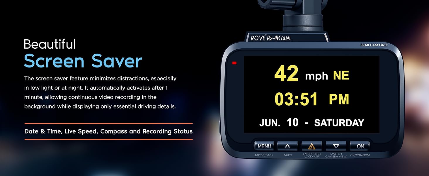dash cam with screen saver, dual dash cam front and rear, car video camera dash cam