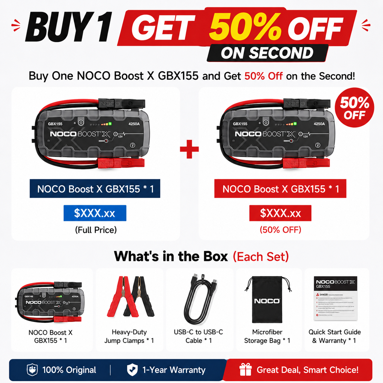 [Buy One, Get One Free] – NOCO Car Jump Starter