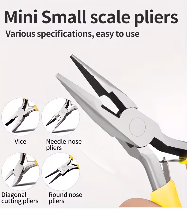   electric manual 5 inch mini pliers 4pcs set pointed nose pliers round nose pliers pliers hand tools household flat mouth hand pliers Product details 0