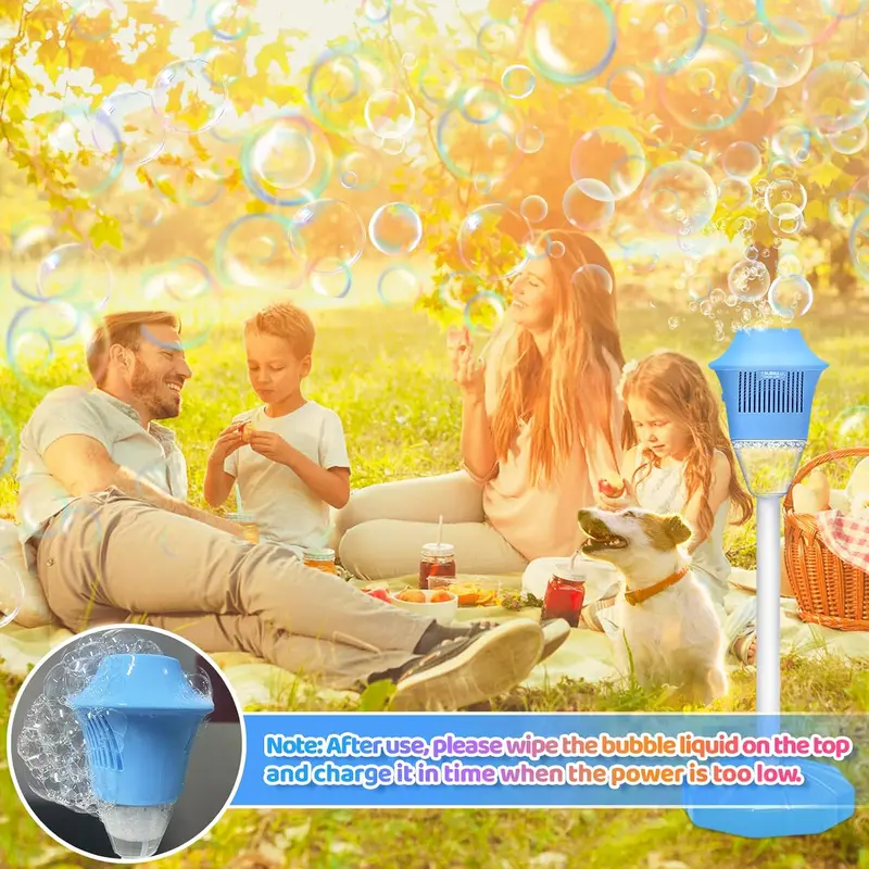 🛒BEST SELLER🚀SEESE Bubble Maker For Kids - Adjustable Height Stand, Auto Blaster with Music, Perfect for Backyard,FunIdeal for Outdoor Parties Holiday gifts