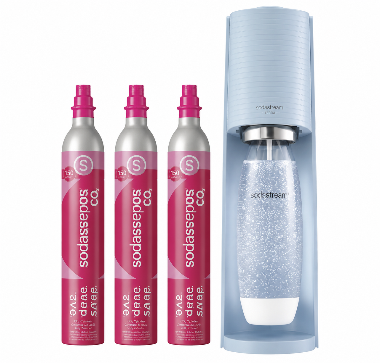⚡ [Flash Sale] SodaStream Terra Sparkling Water Maker Bundle with 3 x 60L Quick Connect CO2 Cylinders