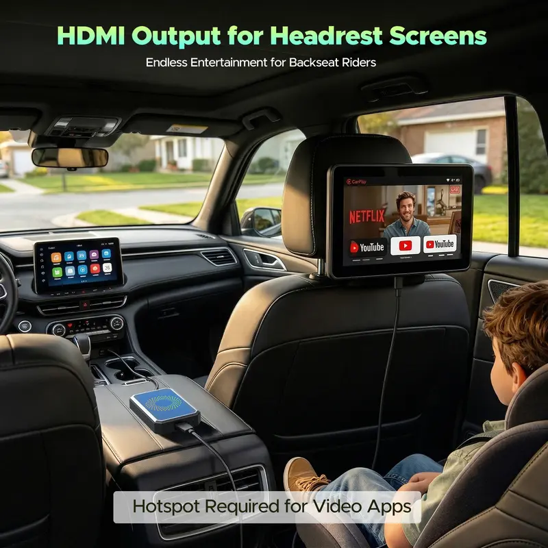 【New Release】LAMTTO 2026 Wired CarPlay to Wireless Adapter - Built-in Android System for Netflix/YouTube/TikTok - ONLY for Wired CarPlay/AA Vehicles - NOT for Wireless CarPlay | Summervibes Car Video Players