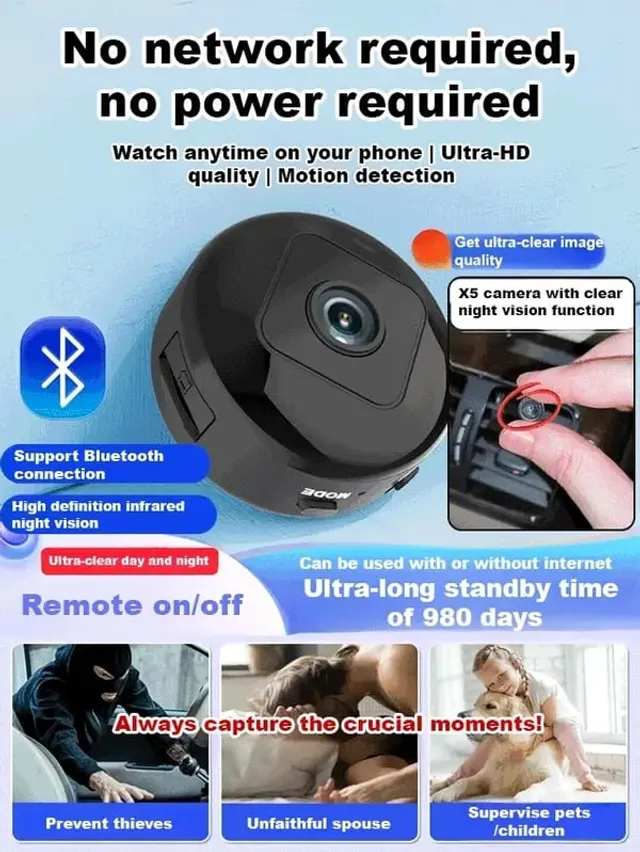 📸Mini WIFI Camera 1080P HD - Night Vision Included