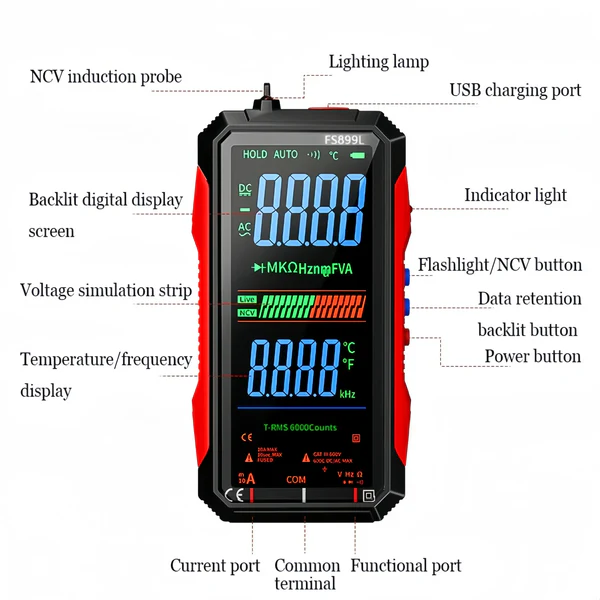 【price slash】Digital Multimeter | True RMS 6000 Count, Accurate Voltage Testing