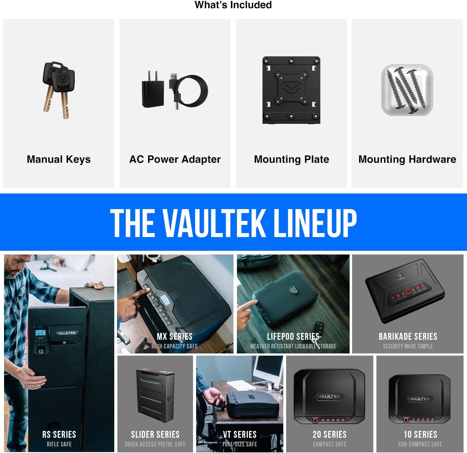 Limited-time discount - VAULTEK Smart Handgun Safe: Quick-opening, automatic sliding door handgun safe with biometric scanner, real-time alarm and mounting plate (biometrics + ViSN WiFi).