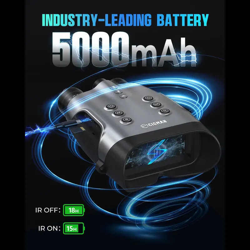 【PRICE SLASH】CIGMAN 4K Night Vision Goggles for Adults, Infrared Binoculars, 52MP Photo, With 5000mAh RechargeableBattery, 4" HD Screen & 64GB Card, For Hunting, Camping,Surveillance,Outdoor Enthusiasts, Gift, CNVPRO