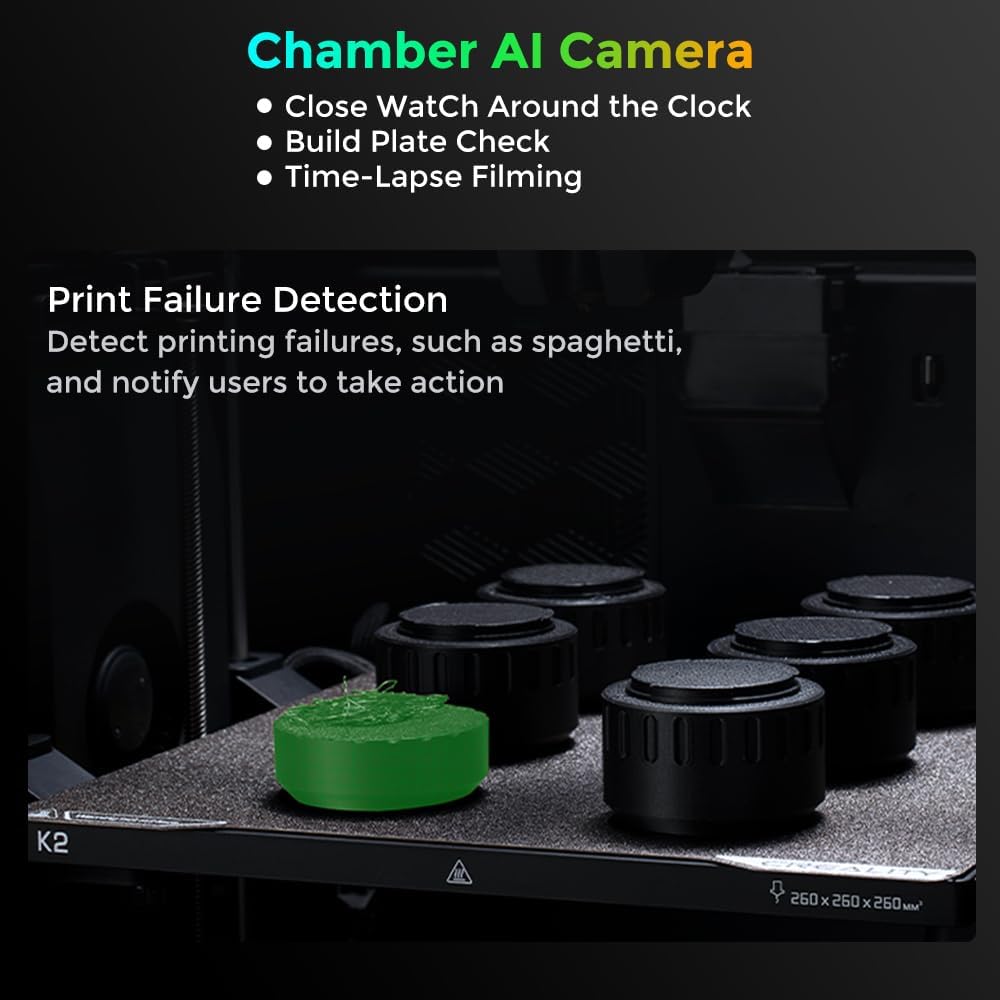 Half-price promotion - 3D printer, multi-color 3D printer, equipped with CFS printhead, printing speed 600 mm/s, 300℃ direct drive extruder, automatic leveling cavity, AI camera.