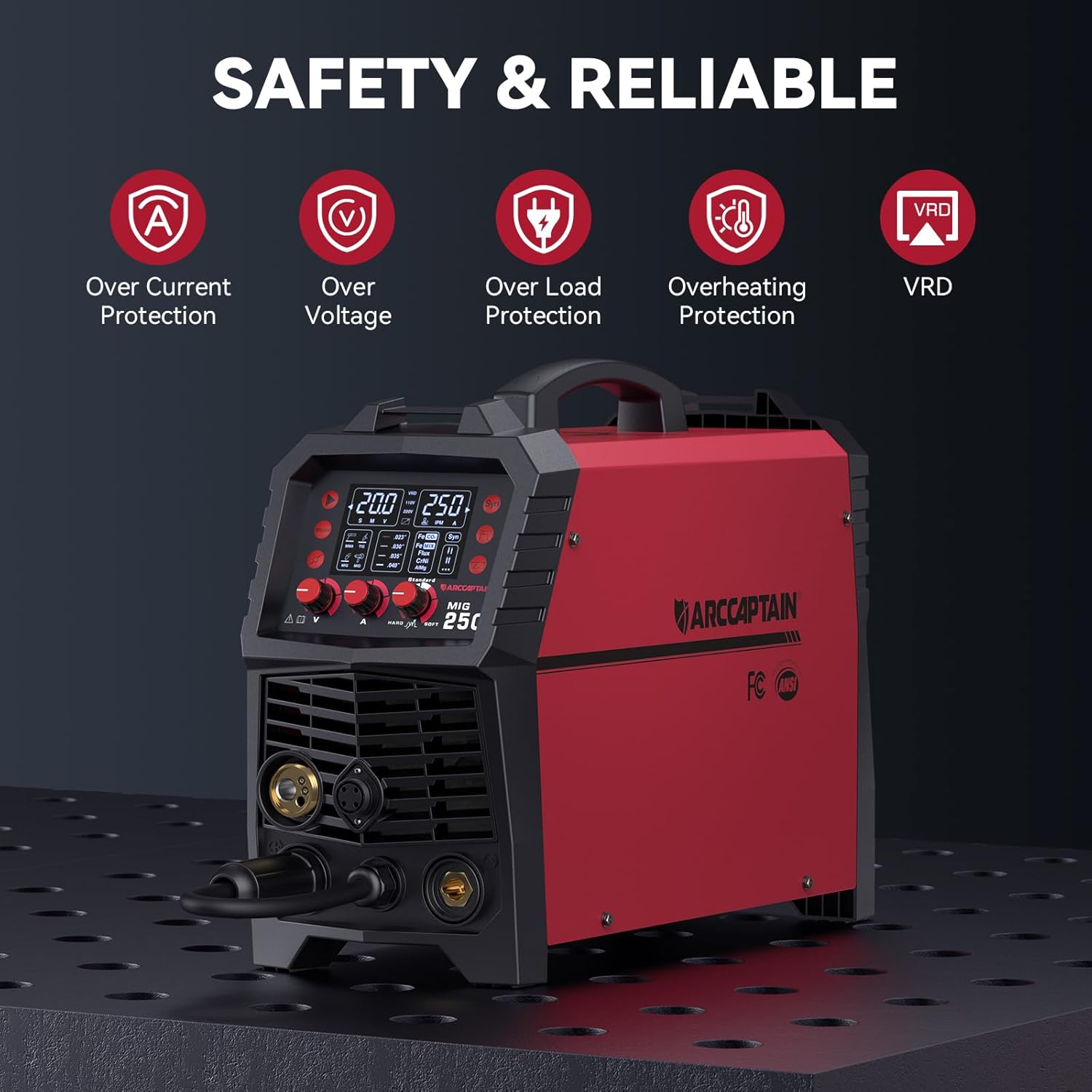 【Double discount】 165A MIG Welder 110V/220V [Large LED Display] 4 in 1 Gasless/Gas MIG/Lift TIG/Stick Welding Machine Multiprocess Welder Machine, IGBT Inverter Welder with Synergy, 2T/4T
