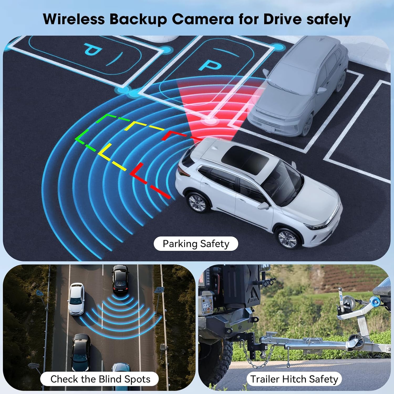 💥Special Offers 4 Magnetic Solar Wireless Backup Camera HD 1080P 10.1" 1 Min Magnetic Easy Install No Wiring 4 Split Recording Monitor 15,000mah Solar Battery for Truck,Rv,Tractor,Camper,Trailer