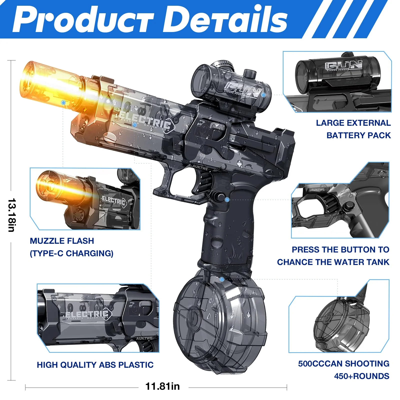 【HOT DEAL】⏰Last Day $33.99🔥BUY 1 GET 1 FREE🔥 🛒Electric Leak-Proof Water Gun🔫